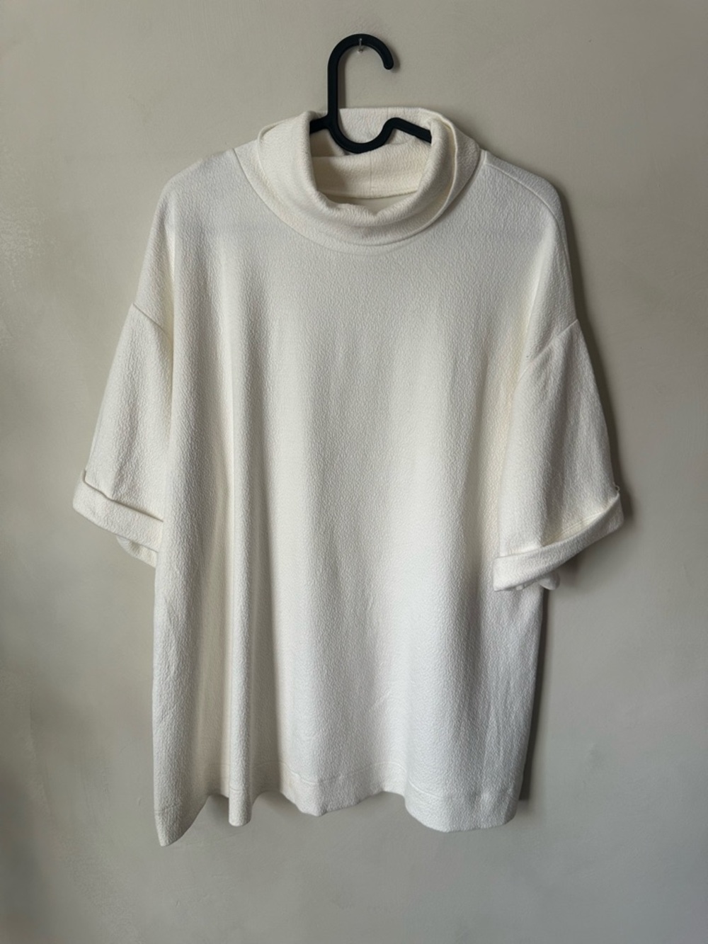 Hatch X J.Crew White/Cream Turtle Neck Short Sleeve Top in size S-M
